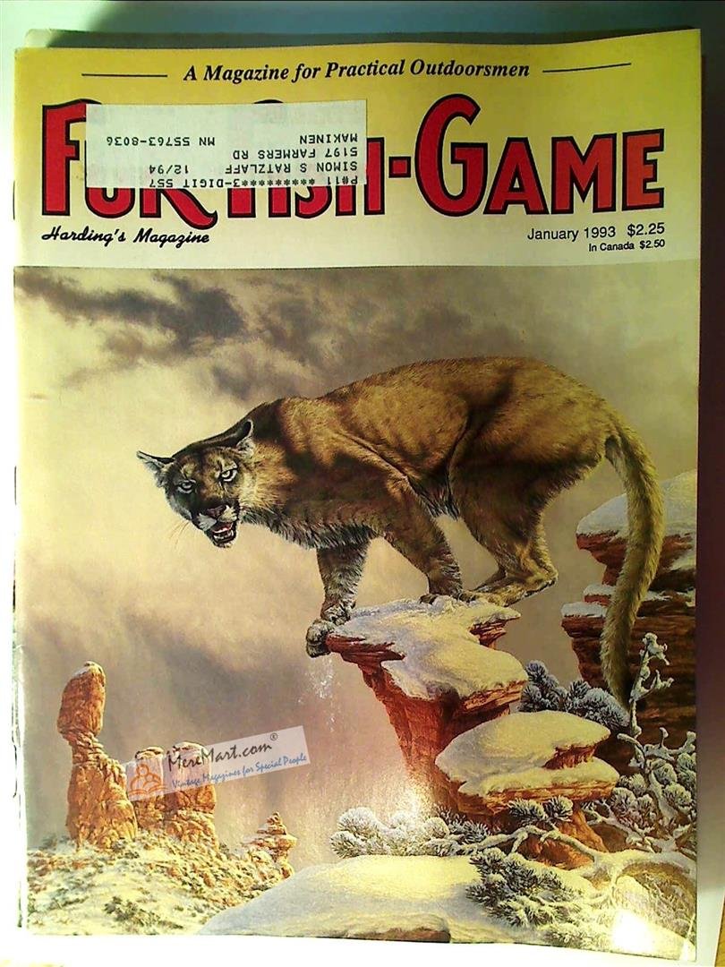 Fur Fish Game Magazine, January 1993: Hound Hunting for America's Big Cats; Chuggling Trout Through the Ice; Sonora Desert Dragline; Prespawn Panfish, etc.
