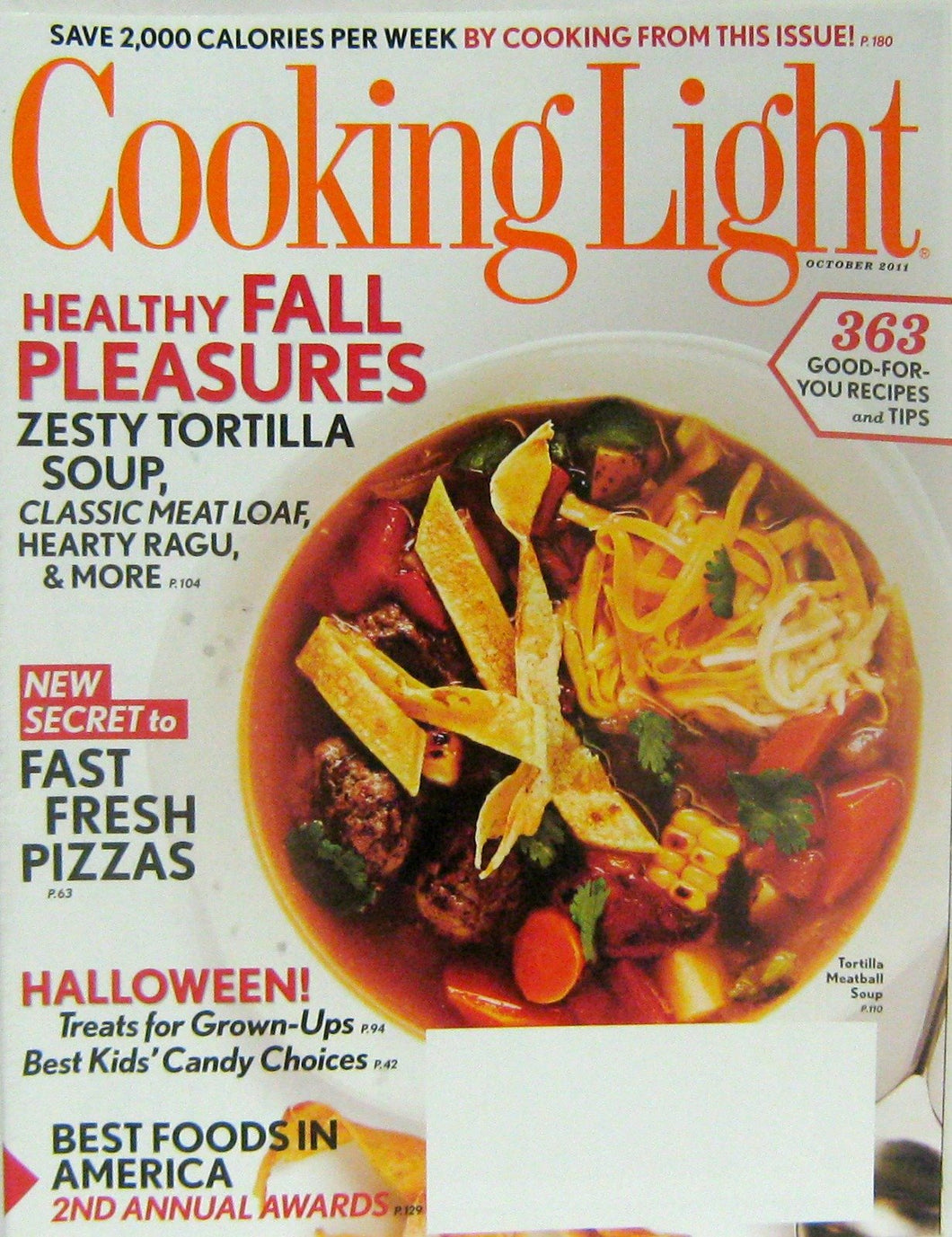 Cooking Light Magazine (Healthy Fall Pleasures, October 2011)