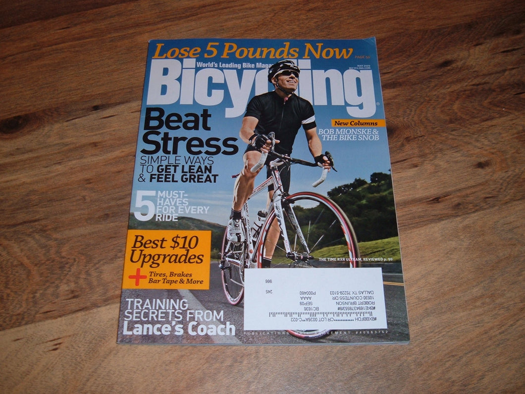 Bicycling magazine, May 2009-Patrick Watson on cover. Lose 5 Pounds Now.