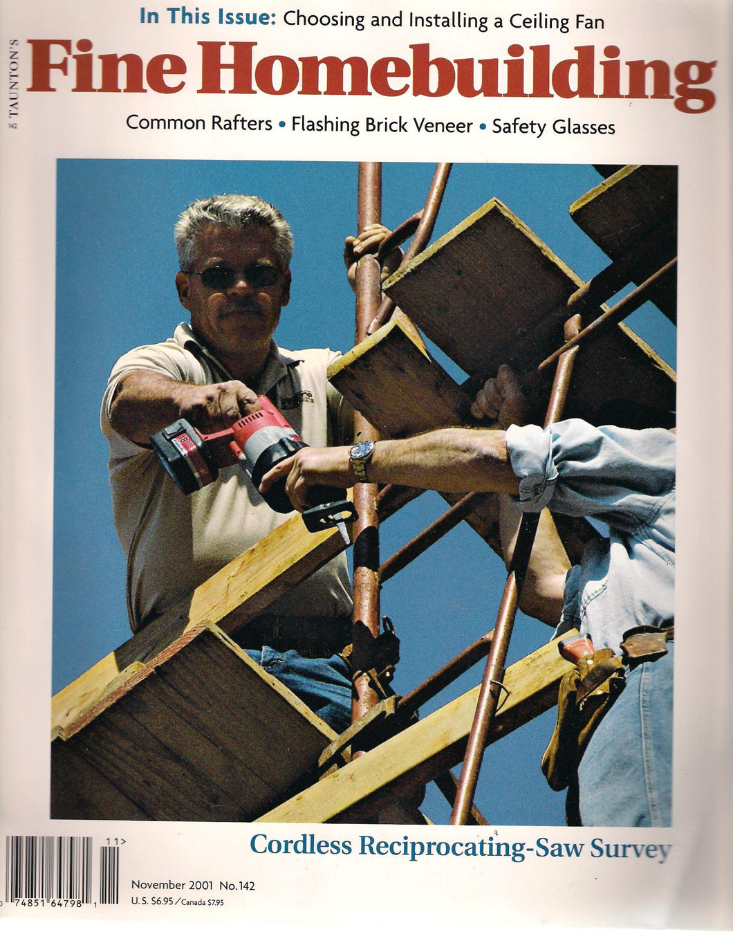 Taunton's Fine HOMEBUILDING Magazine November 2001 No. 142 (In This Issue: Choosing and Installing a Ceiling Fan, No. 142)